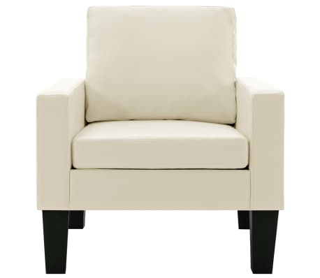 vidaXL atpūtas krēsls, krēmkrāsas mākslīgā āda