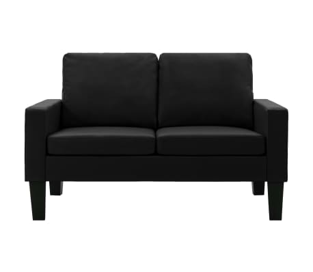 vidaXL 2-osobowa sofa, czarna, sztuczna skóra