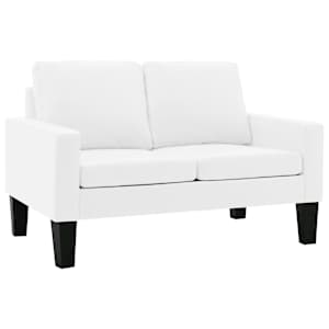 vidaXL Dvivietė sofa, baltos spalvos, dirbtinė oda