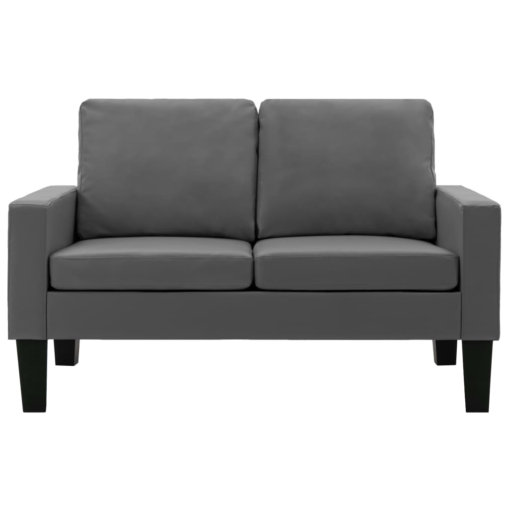 vidaXL Dvivietė sofa, pilkos spalvos, dirbtinė oda