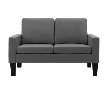 vidaXL 2-osobowa sofa, szara, sztuczna skóra