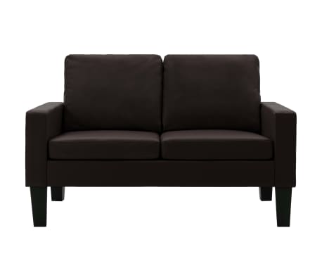 vidaXL 2-personers sofa kunstlæder brun