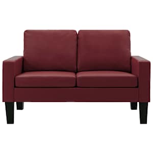 vidaXL Dvivietė sofa, raudonojo vyno spalvos, dirbtinė oda
