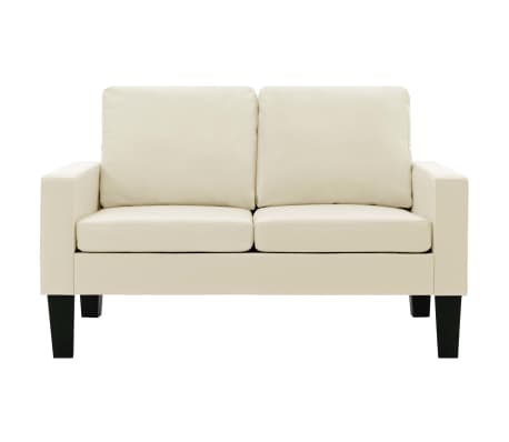 vidaXL 2-osobowa sofa, kremowa, sztuczna skóra