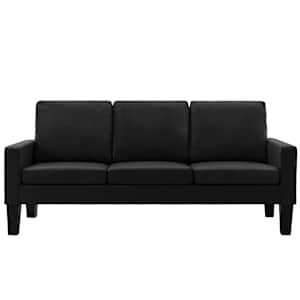 vidaXL Trivietė sofa, juodos spalvos, dirbtinė oda