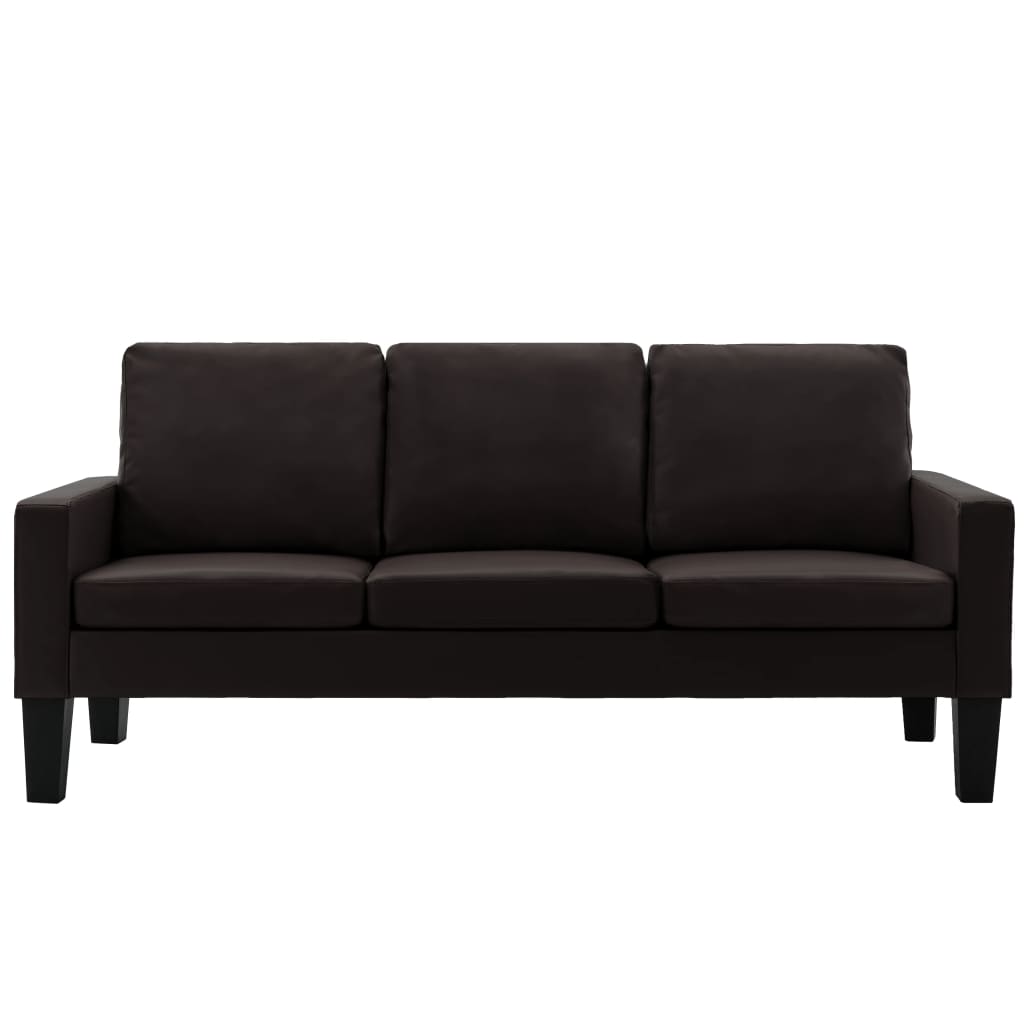 vidaXL háromszemélyes barna műbőr kanapé