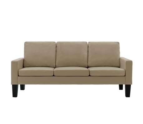 vidaXL háromszemélyes kávészínű műbőr kanapé
