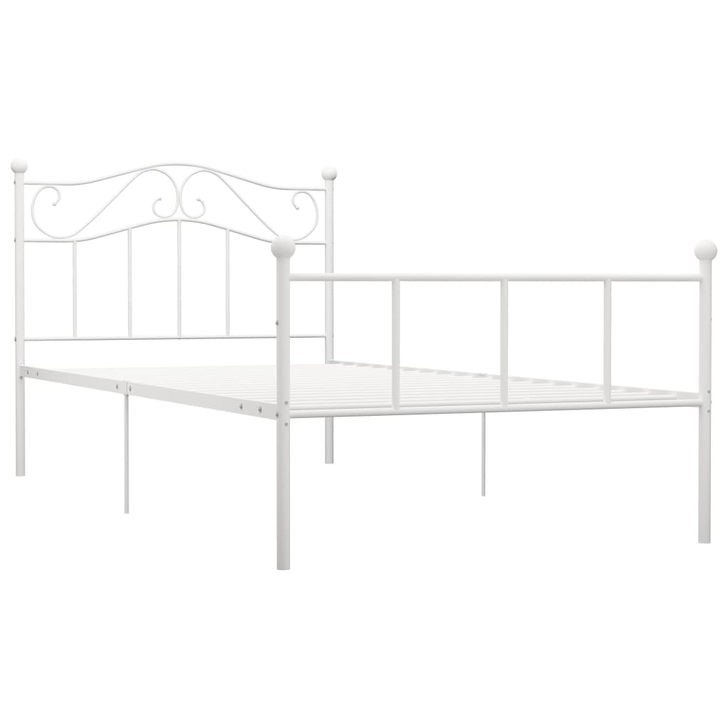 

vidaXL Bedframe metaal wit 90x200 cm