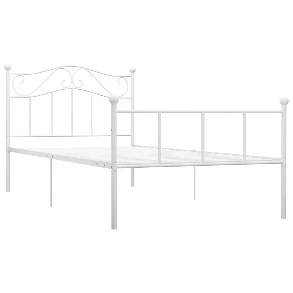 vidaXL Bedframe metaal wit 100x200 cm afbeelding