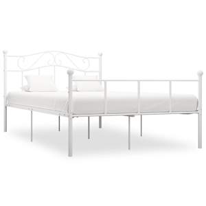 vidaXL voodiraam, valge, metall, 140 x 200 cm
