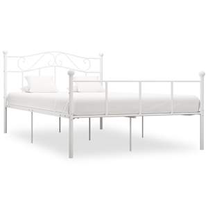 vidaXL voodiraam, valge, metallist, 160 x 200 cm