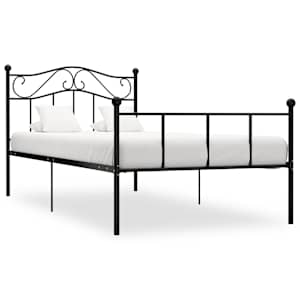 vidaXL voodiraam must metallist 90 x 200 cm