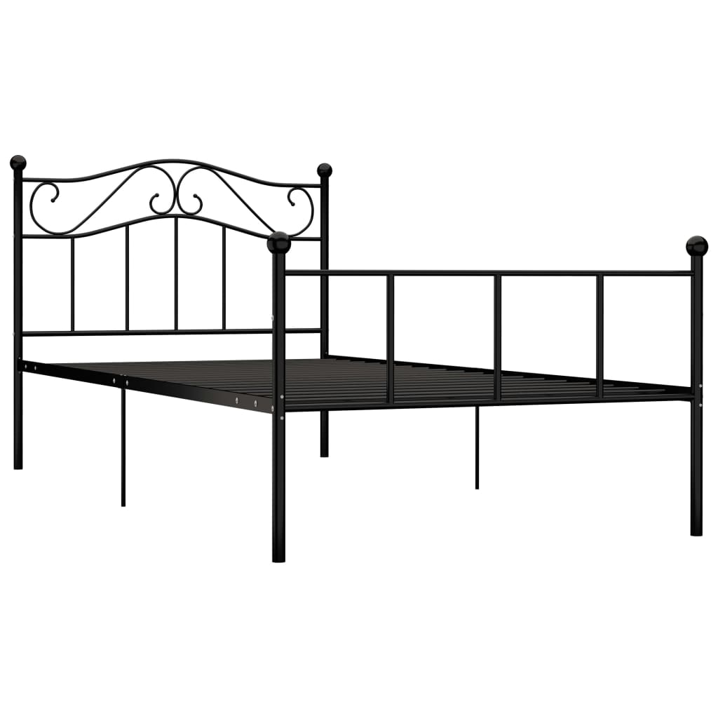 vidaXL Bedframe metaal zwart 100x200 cm afbeelding