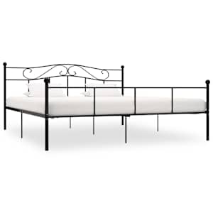 Posteljni okvir črn kovinski 180x200 cm