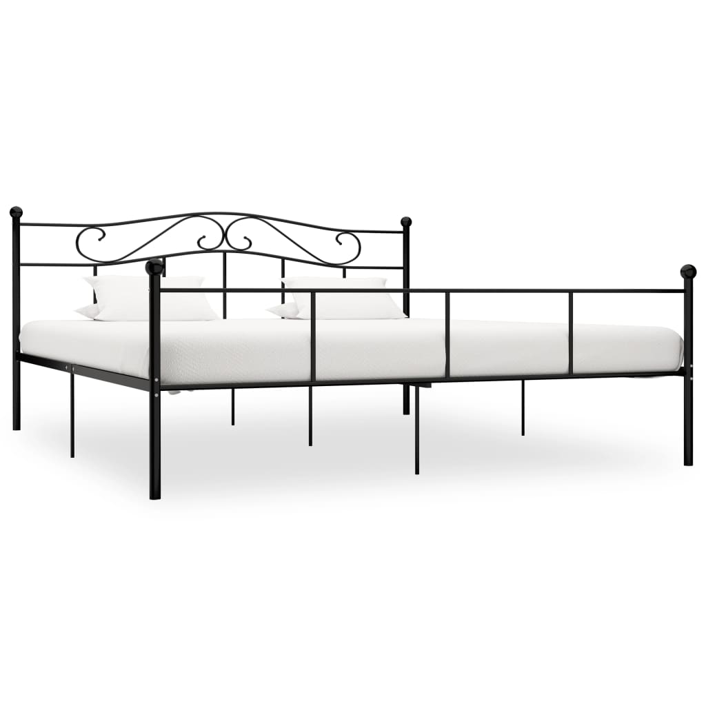 vidaXL Cadru de pat, negru, 200 x 200 cm, metal