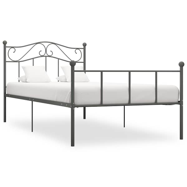 vidaXL voodiraam, hall, metall, 100 x 200 cm