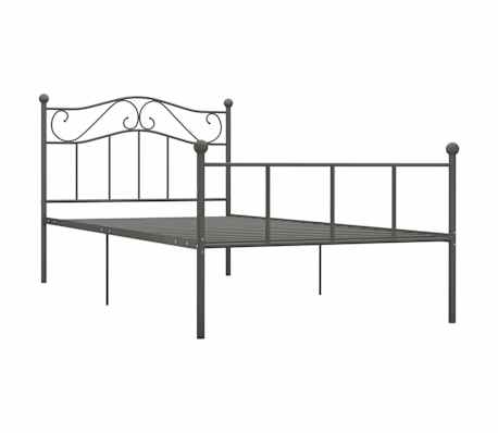 vidaXL Sengeramme gr&aring; metall 100x200 cm