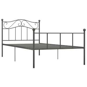 vidaXL Sengeramme gr&aring; metall 100x200 cm