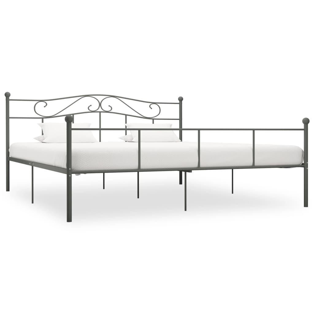 vidaXL Cadru de pat, gri, 180 x 200 cm, metal