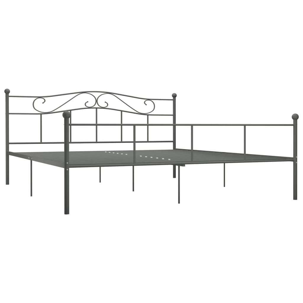 vidaXL Bedframe metaal grijs 180x200 cm afbeelding