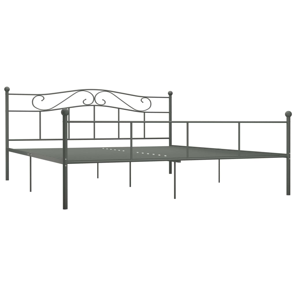 vidaXL Bedframe metaal grijs 200x200 cm