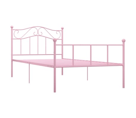 vidaXL Sengeramme rosa metall 100x200 cm