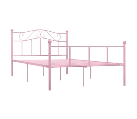 vidaXL S&auml;ngynrunko pinkki metalli 120x200 cm