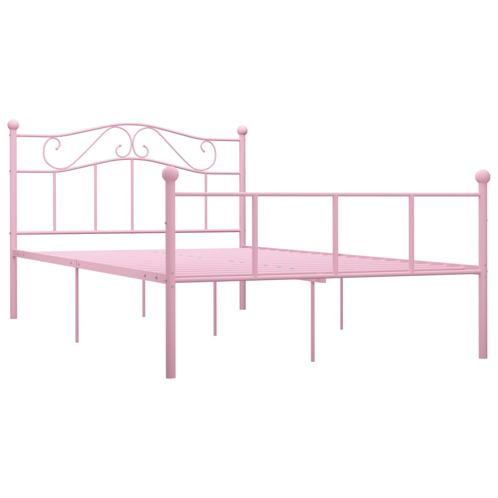 

vidaXL Bedframe metaal roze 140x200 cm