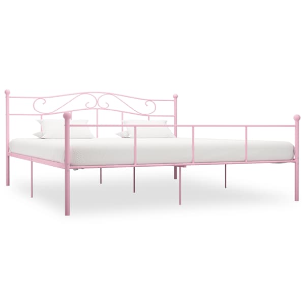 vidaXL voodiraam, roosa, metall, 180 x 200 cm