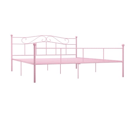 vidaXL Sängynrunko pinkki metalli 180x200 cm