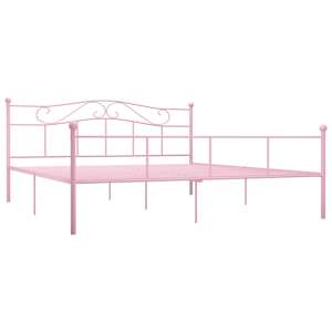 vidaXL Sengeramme rosa metall 180x200 cm