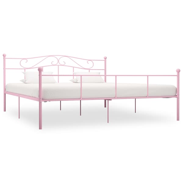 vidaXL voodiraam, roosa, metall, 200 x 200 cm