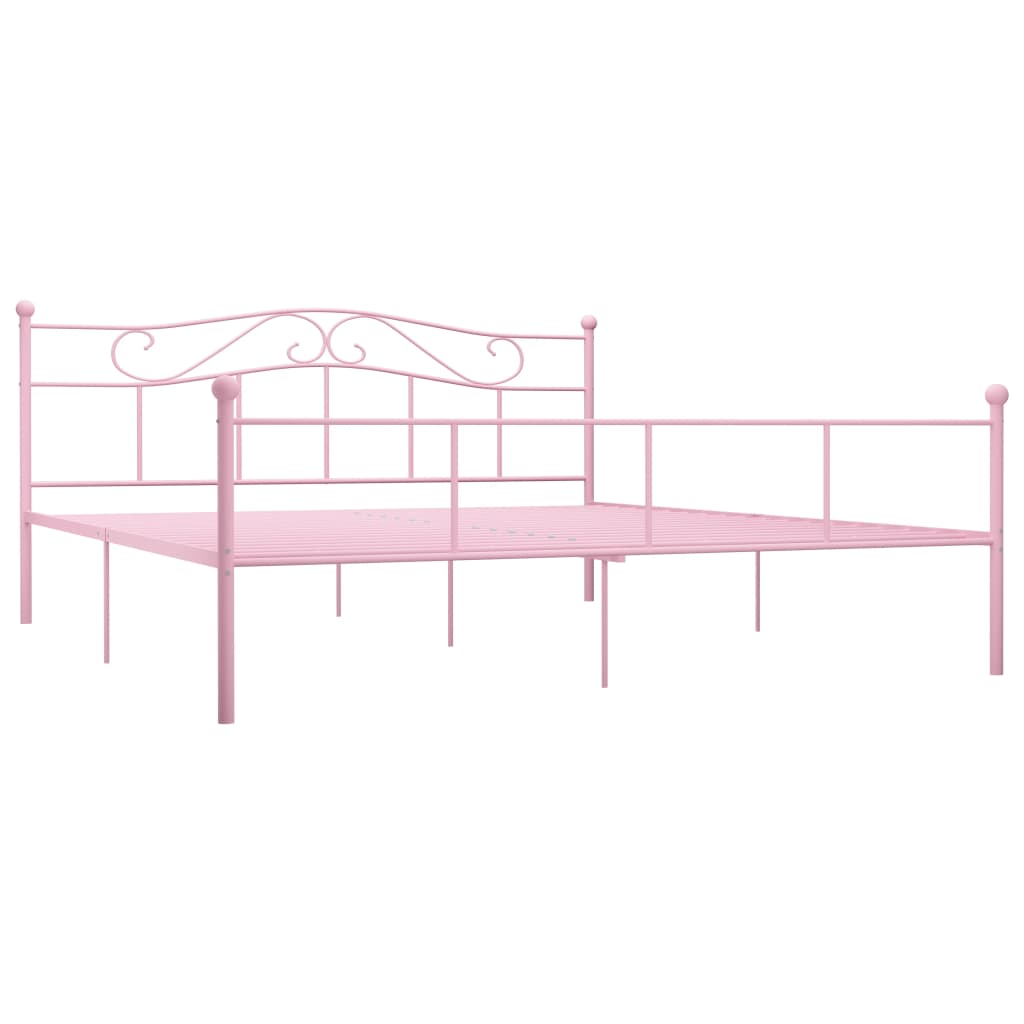 vidaXL Estructura de cama de metal rosa 200x200 cm