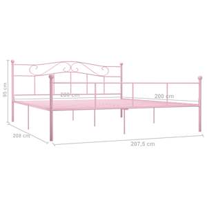 Rám postele růžový kov 200 x 200 cm - obrázek 6
