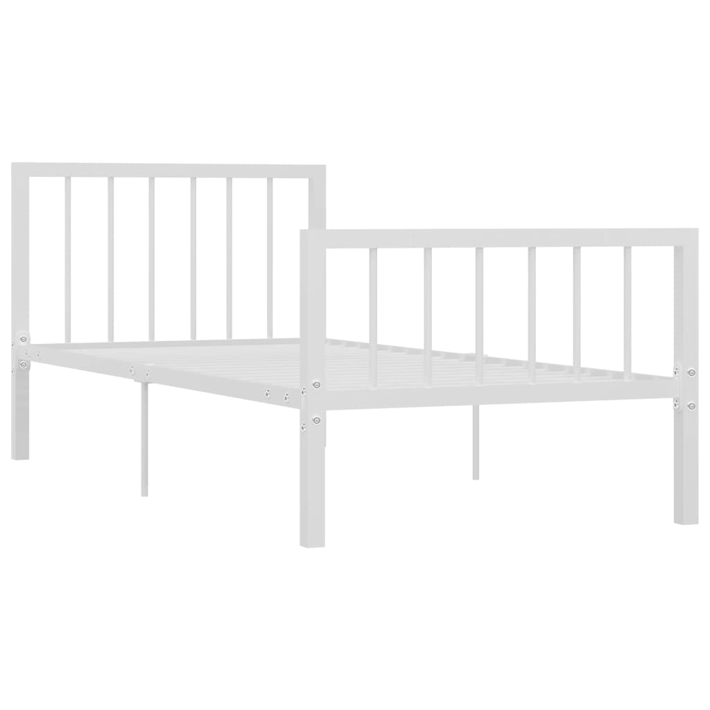 

vidaXL Bedframe metaal wit 90x200 cm