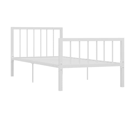 vidaXL Cadre de lit sans matelas blanc m&eacute;tal 90x200 cm