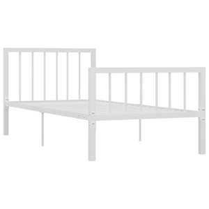 vidaXL Cadre de lit sans matelas blanc m&eacute;tal 90x200 cm