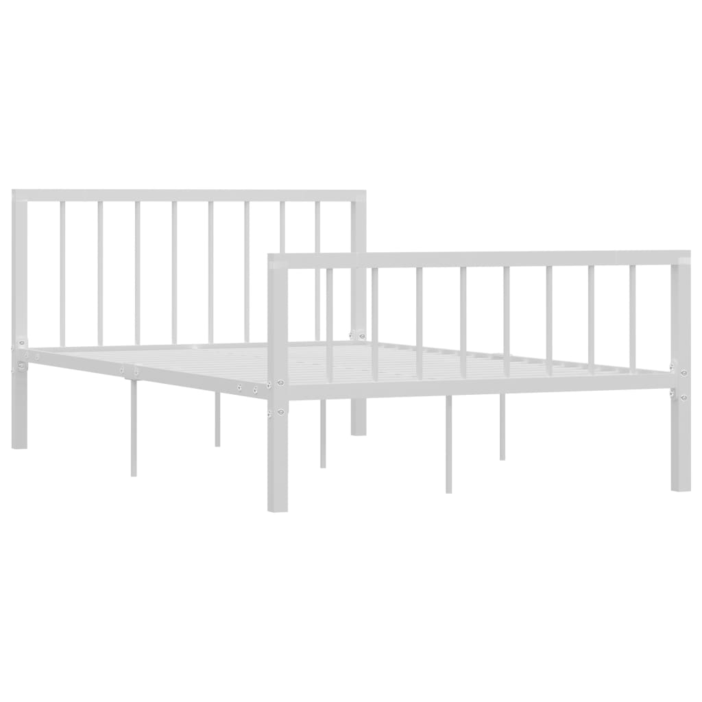 vidaXL Cadru de pat, alb, 120 x 200 cm, metal vidaXL imagine 2022