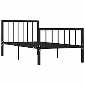 vidaXL Lovos rėmas, juodos spalvos, 90x200cm, metalas