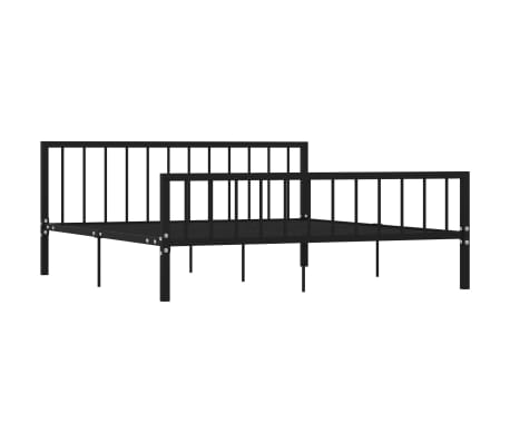 vidaXL Bed Frame without Mattress Black Metal 180x200 cm Super King