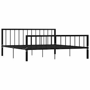 vidaXL Bed Frame without Mattress Black Metal 180x200 cm Super King