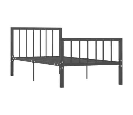 vidaXL Bedframe metaal grijs 90x200 cm