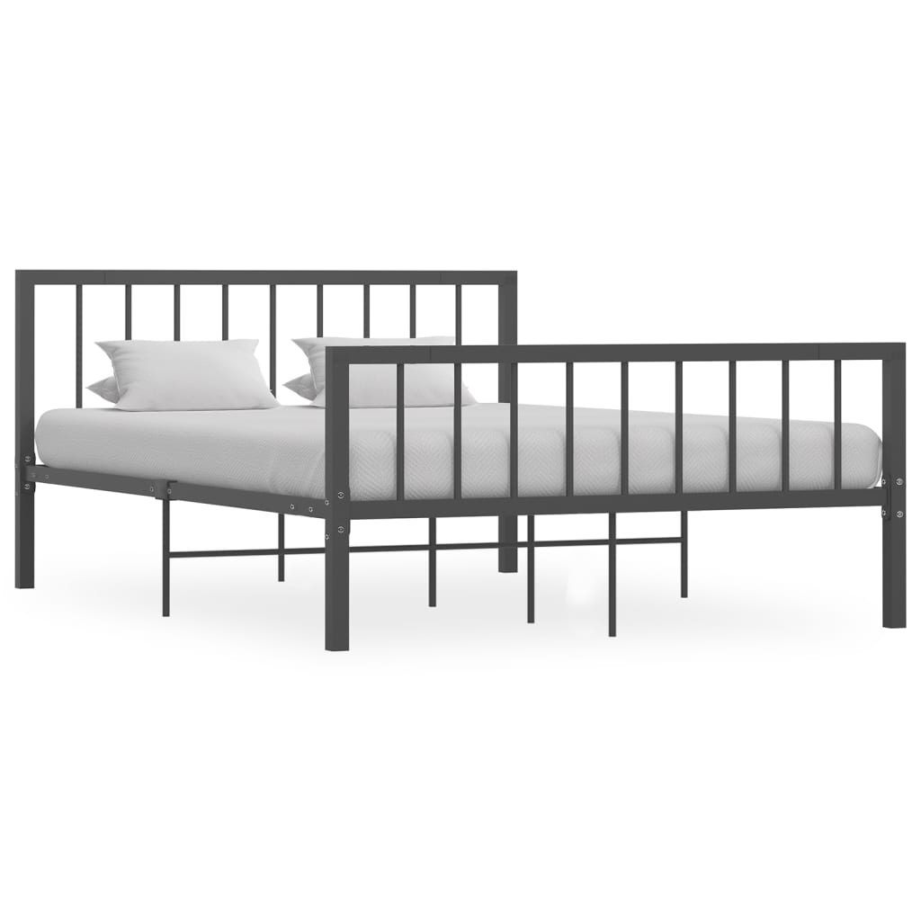 vidaXL Cadru de pat, gri, 140 x 200 cm, metal