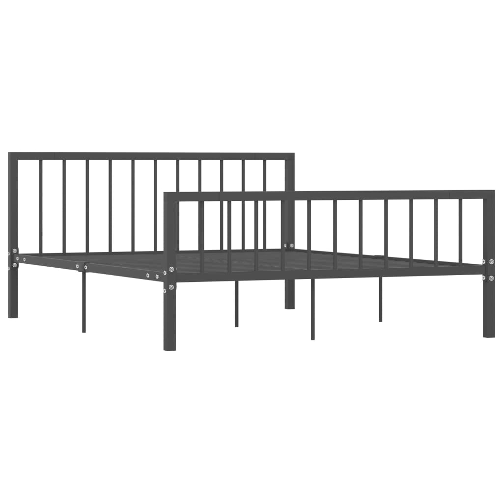 

vidaXL Bedframe metaal grijs 160x200 cm