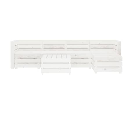 vidaXL Sodo poilsio komplektas i&scaron; palečių, 6 dalių, baltas, mediena