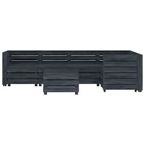 vidaXL Sodo poilsio komplektas i&scaron; palečių, 6 dalių, pilkas, mediena