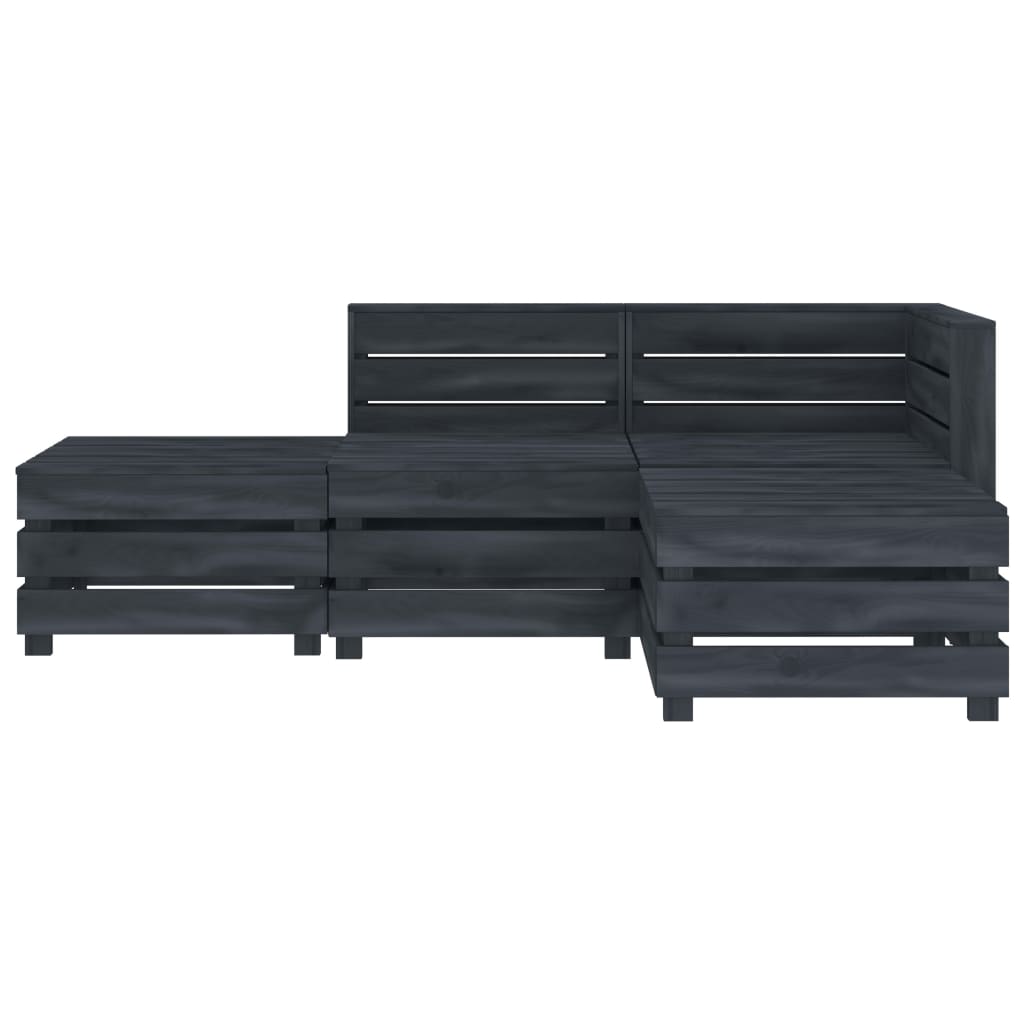 

vidaXL 4-delige Loungeset pallet hout grijs