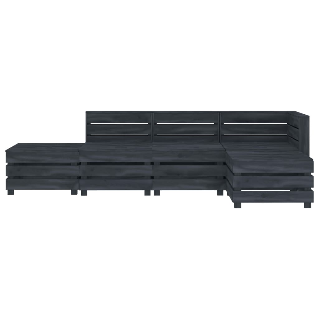 

vidaXL 5-delige Loungeset pallet hout grijs