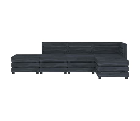 vidaXL Sodo poilsio komplektas i&scaron; palečių, 5 dalių, pilkas, mediena