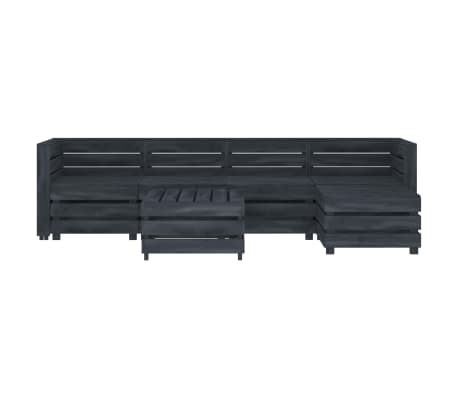 vidaXL Sodo poilsio komplektas i&scaron; palečių, 6 dalių, pilkas, mediena